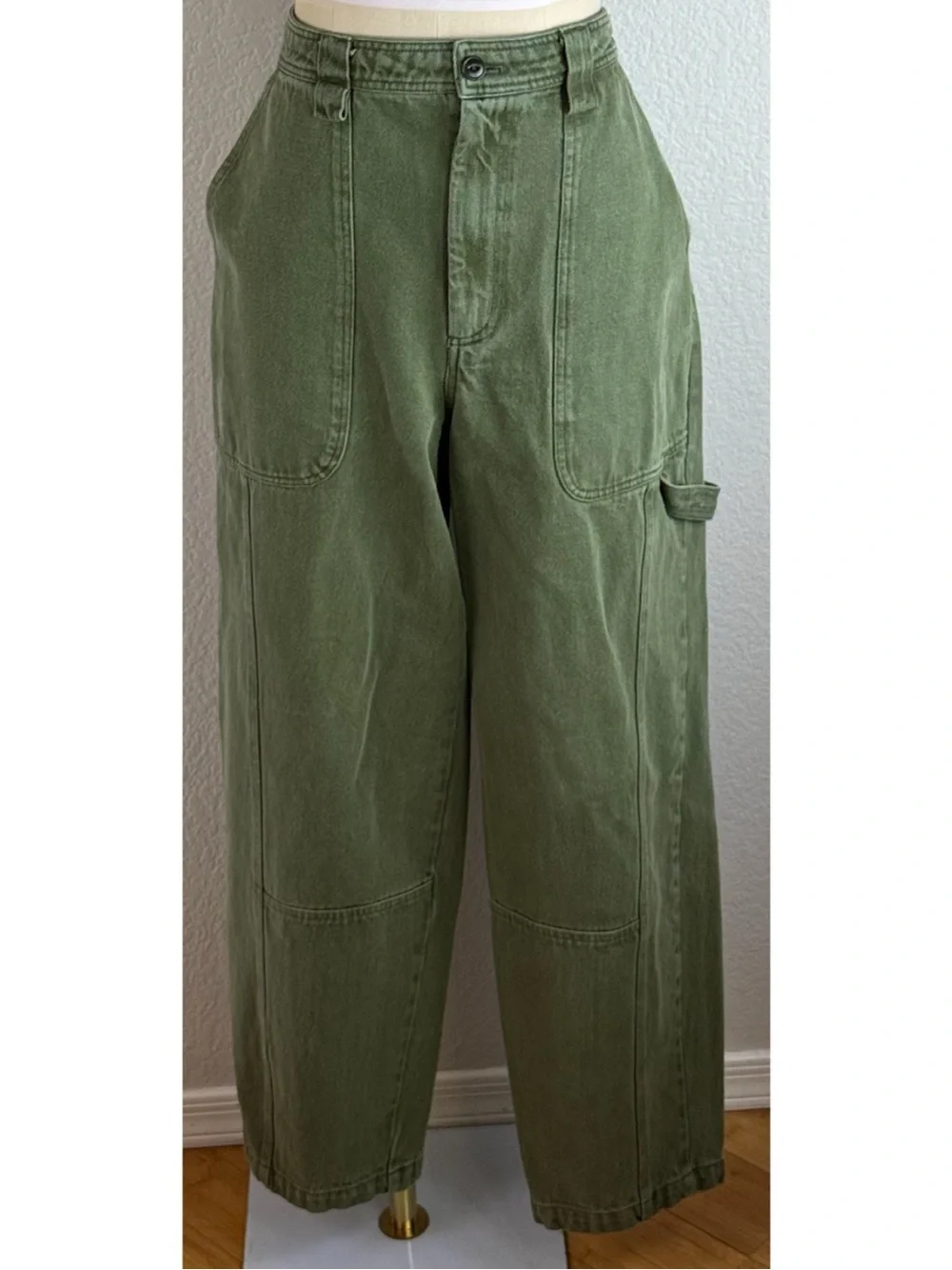 Alex Mill Pheobe Utility Cotton Cargo Pants Army Olive Green, size 30 - Picture 10 of 14